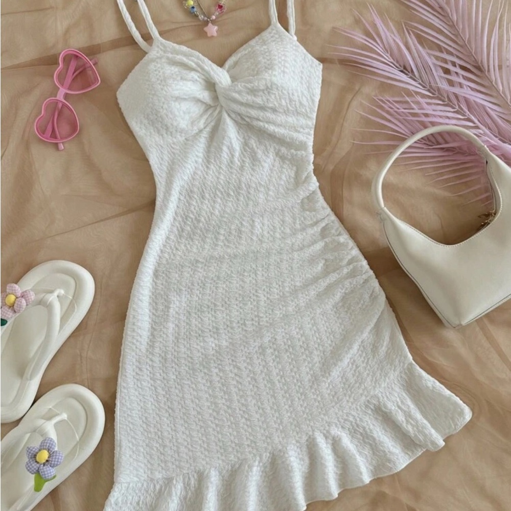 SHEIN Elegant White Mini Dress